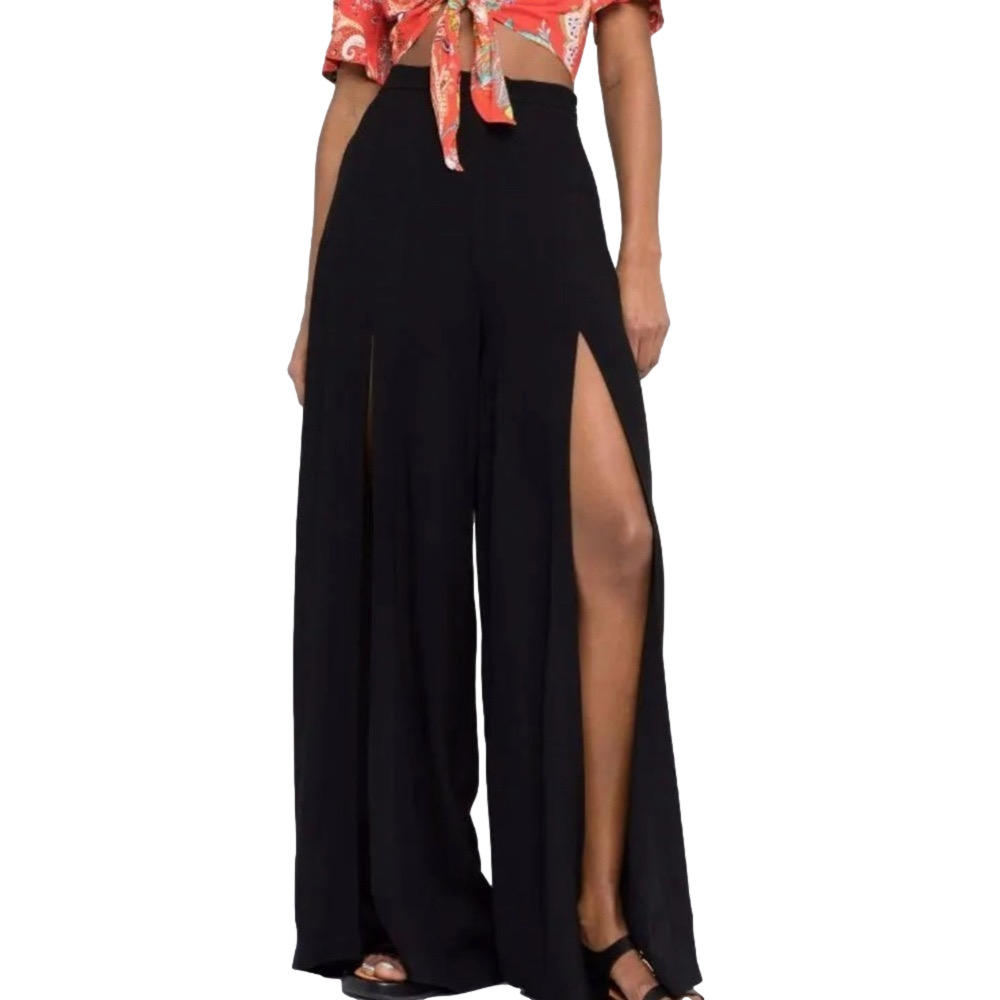 ETRO Maxi-Slit Wide Leg Trousers